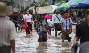 Widespread floods displace large number of people in southern Myanmar