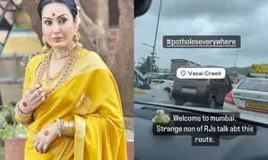 Kamya Panjabi raises concerns about potholes in Mumbais Vasai Creek area