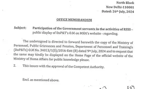 Home Ministry displays order withdrawing ban on govt employees joining RSS activities