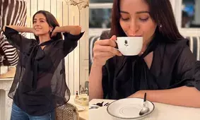 Asha Negi romances a ‘cup of joe’: Love is in the air