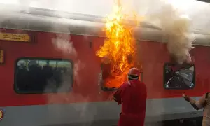Fire breaks out in empty train at Visakhapatnam, no casualties