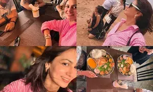 Sriti Jha enjoying wholesome Goan cuisine with family