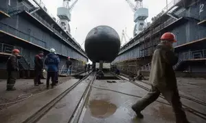 Russian submarine destroys simulated enemy vessel during exercise