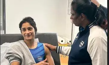 Heartbreak at the Paris Olympics: P.T. Usha Meets Vinesh Phogat After Disqualification from Womens Wrestling Final