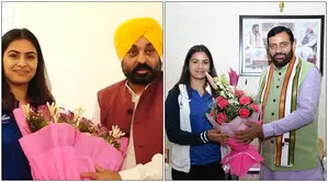 Olympic medal winners Manu Bhakar, Sarabjot Singh call on Haryana & Punjab CMs Olympic medal winners Manu Bhakar, Sarabjot Singh call on Haryana & Punjab CMs