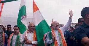 Home Minister Amit Shah participates in Har Ghar Tiranga rally in Ahmedabad