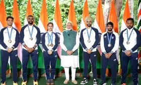 PM Modi meets Indias Paris Olympic contingent at his residence