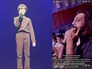 Riteish Deshmukh cheers for nephew Avan as performs a song on stage Riteish Deshmukh cheers for nephew Avan as performs a song on stage