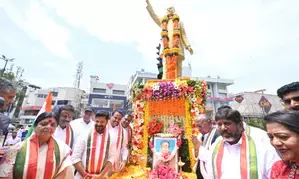 Telangana CM slams BRS’ KT Rama Rao over threat to remove Rajiv Gandhis statue