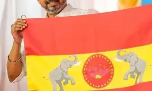 Tamil superstar-turned-politician Vijay unveils party flag