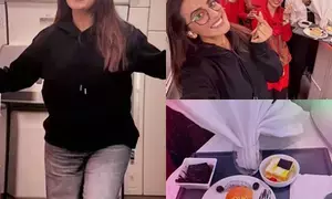 Bhojpuri actress Akshara Singh kickstarts her birthday celebration in  the clouds