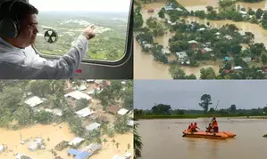 Flood situation slightly improves in Tripura, CM takes aerial survey