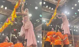 Nia Sharma turns ‘Govinda’ to break dahi handi