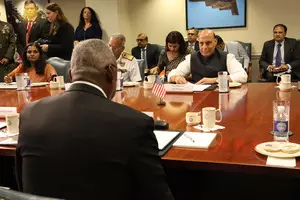 Rajnath Singh, Lloyd Austin discuss deeper ties in support of free, open Indo-Pacific (Ld) Rajnath Singh, Lloyd Austin discuss deeper ties in support of free, open Indo-Pacific (Ld)