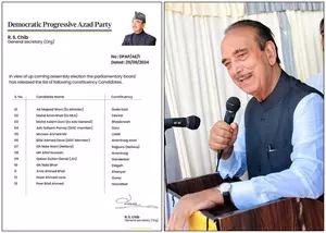 Ghulam Nabi Azad fields 13 candidates for first phase of J&K elections