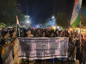 Agartala: Women take out protest rally over RG Kar horror, Tripura teachers lynching