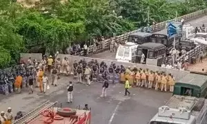 Massive police deployment ahead of students protest march in Kolkata