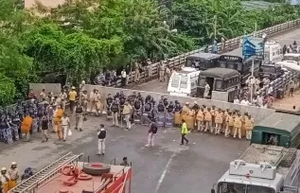 Massive police deployment ahead of students protest march in Kolkata Massive police deployment ahead of students protest march in Kolkata