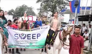J&K polls: Women riders organise horse rally in Katra