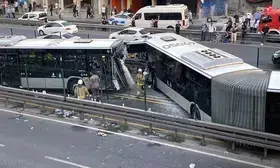 1 killed, 38 injured after 2 Metrobuses collide in Istanbul