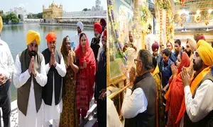 Punjab Governor, CM pay obeisance at Harmandir Sahib, Durgiana Temple