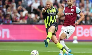 Haaland scores hat-trick as Man City beat West Ham; Arsenal Brighton play out 1-1 draw