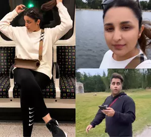Parineeti Chopra walks down the London streets with Rajiv Adatia Parineeti Chopra walks down the London streets with Rajiv Adatia