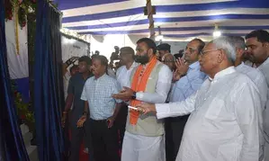 Nitish Kumar lays foundation for dam, WTP in Rohtas district