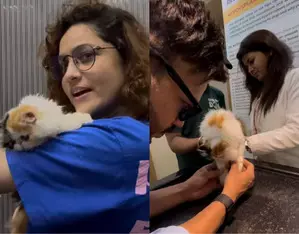 Ankita Lokhande, Vicky Jain get their baby Mau vaccinated