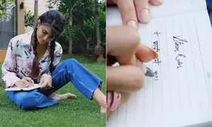 Jacqueliene Fernandez showcases her Hindi writing skills