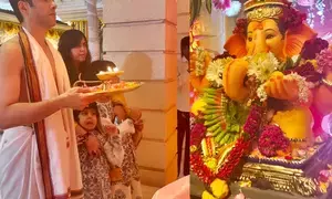 Ekta Kapoor joins brother Tusshar for Ganpati aarti: He’s back again