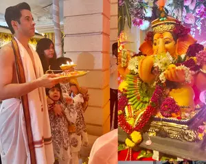 Ekta Kapoor joins brother Tusshar for Ganpati aarti: He’s back again Ekta Kapoor joins brother Tusshar for Ganpati aarti: He’s back again