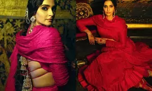 Sonam Kapoor goes vibrant in red as she blends traditions with style