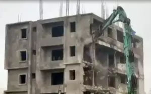 HYDRAA bulldozers in action again to save lakes in Hyderabad HYDRAA bulldozers in action again to save lakes in Hyderabad