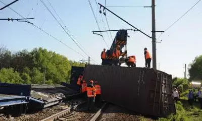 Russian freight train derails in border region of Belgorod