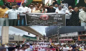 Maharashtra Congress protests against BJP leaders threats to Rahul Gandhi