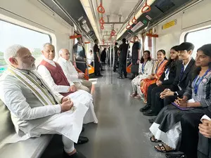 PM Modi travels in Ahmedabad Metro after inaugurating 2nd phase