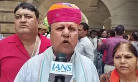 Threats to LoP Rahul: Congress workers stage protest in Ajmer