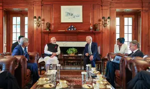 PM Modi holds bilateral talks with Biden, discusses global, regional issues: MEA (Ld) PM Modi holds bilateral talks with Biden, discusses global, regional issues: MEA (Ld)