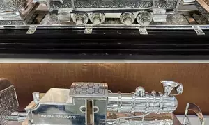 PM Modi gifts antique silver hand-engraved train model to Biden