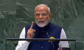 Placing India at centre of global striving for development, peace, PM Modi says it will work for all humanity (Lead)