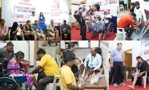 Sewa Pakhwada: Divyangs provided with free artificial limbs at a camp organised by IMF