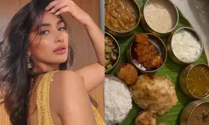 Pooja Hegde delights in a flavourful thali from South India