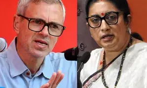 Omar Abdullah senses defeat in J&K, changes stance on govt formation, says Smriti Irani