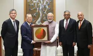 PM Modi meets Tata Sons, Taiwans PSMC leaders as they build Rs  91,000 cr chip facility in India