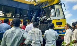 One killed, 20 injured in collision between two college buses in Telangana