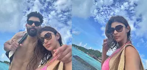 Mouni Roy rings in her 39th birthday in Maldives; flaunts bikini body  with husband