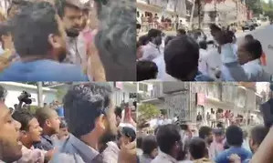 Congress, BRS workers clash at Telangana Bhavan in Hyderabad