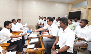 DMK holds election coordination committee meeting at Anna Arivalayam