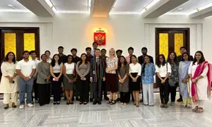 Russian diplomat interacts with O.P. Jindal Global University students